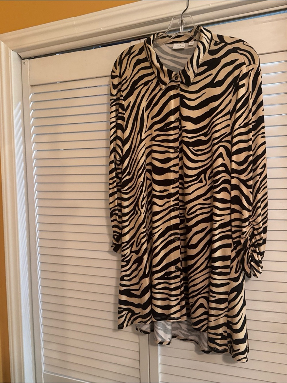 new directions Black and Cream Zebra Print Long Sleeve shirt